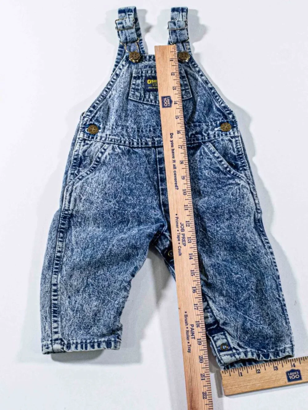 Vintage OshKosh B'Gosh Overalls 18 Months VestBak USA Made Blue Denim 80s 90s